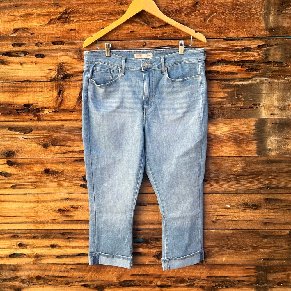 SIGNATURE BY LEVI STRAUSS | Light Blue Cropped Jeans Capri Pants 12